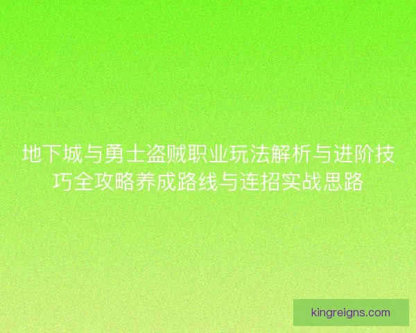 地下城与勇士盗贼职业玩法解析与进阶技巧全攻略养成路线与连招实战思路